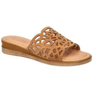 Bella Vita Cas-Italy Whiskey Kidsuede Leather Slide Sandals Size 10W